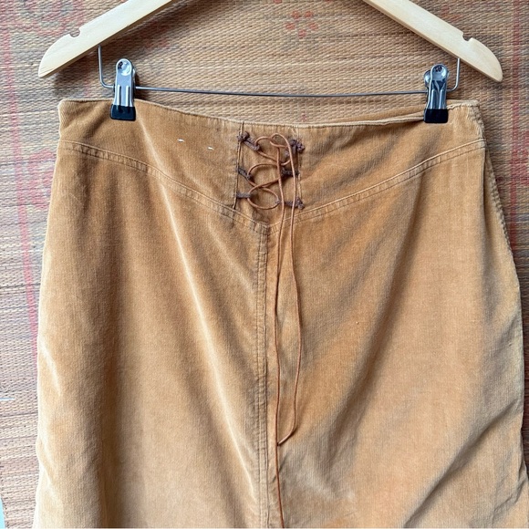 Vintage Western Tan Corduroy Aline Maxi Skirt Large - Picture 4 of 6